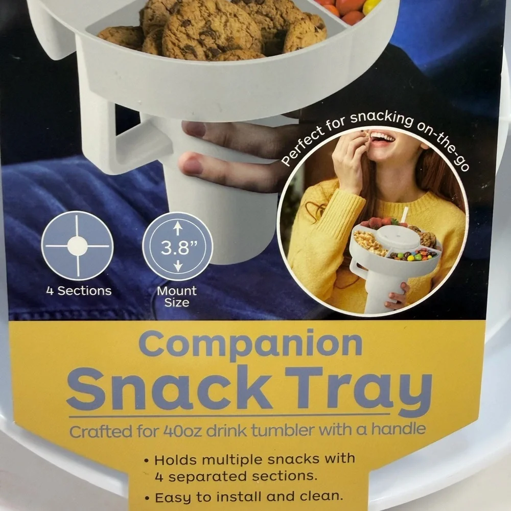 🩷5/$10 White Companion Snack Tray for 40oz Tumblers
