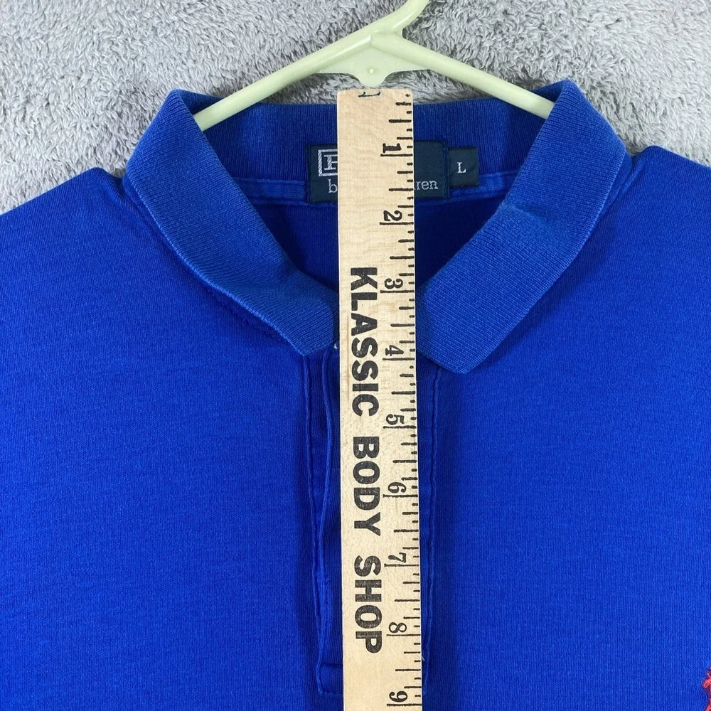 Ralph Lauren Polo Shirt Men Large Blue Preppy Casual Pony Logo Short Sleeve