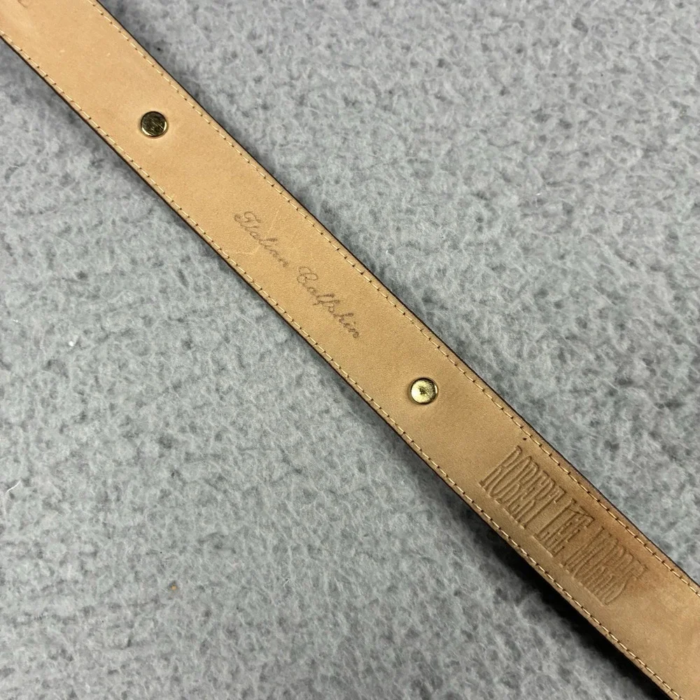 Robert Lee Morris Italian California Leather Belt Brown Gold Charm Women's Large