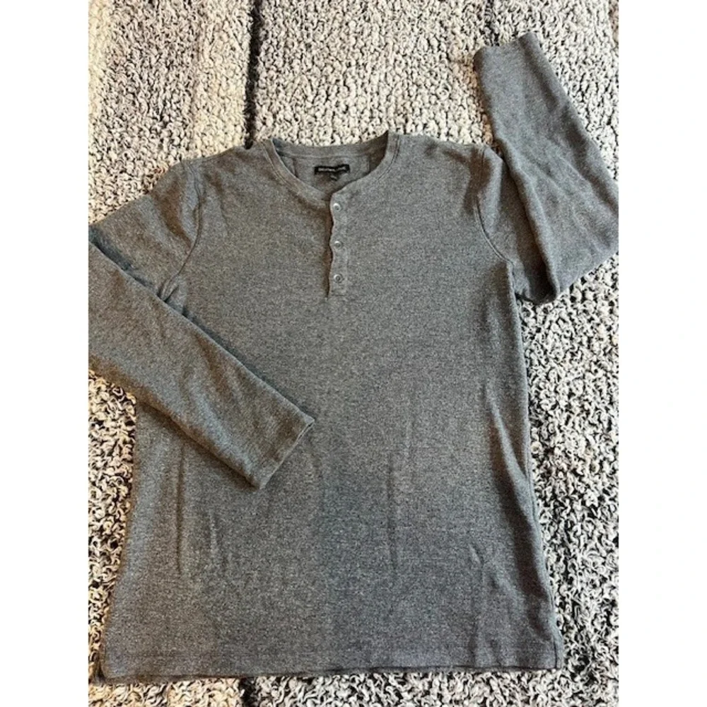 Mens‎ Large Gray Thermal Banana Republic Long Sleeve Shirt Size L