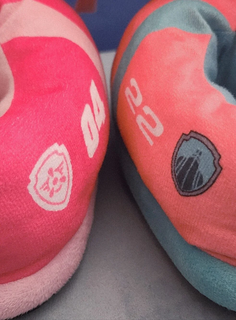 Paw Patrol Liberty and Skye 3D Plush Toddler Girls Slip-on Slippers: Size 11/12