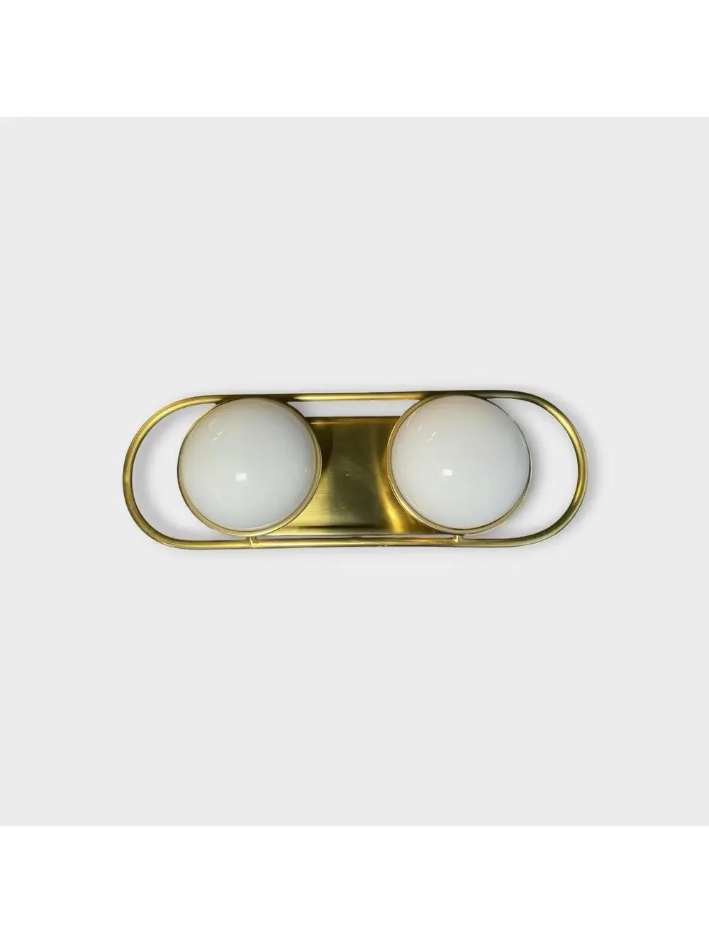 Mitzi Amy 2 Light Wall Sconce Aged Brass Opal Glass G9 Bath Vanity Light New