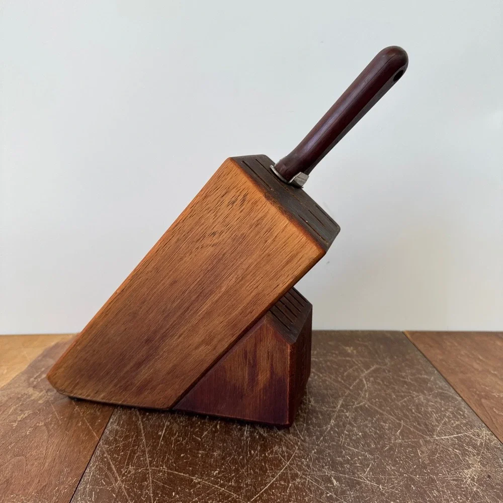 Tramontina Inox Stainless Steel Knife Block Honing Steel Wood Handle‎