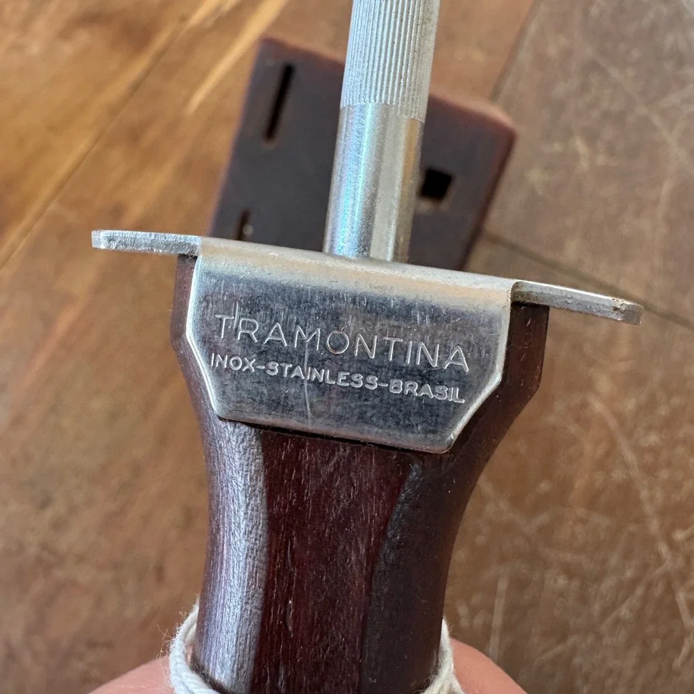 Tramontina Inox Stainless Steel Knife Block Honing Steel Wood Handle‎