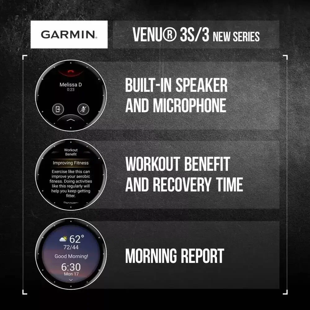 New! Garmin Venu 3‎ GPS Fitness Smartwatch 45mm Running Smart Watch 010-02784-01