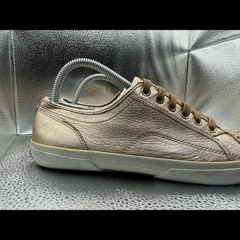 RARE 🚀 MICHAEL KORS‎ ROSE GOLD STUDDED SHINY SNEAKERS Size 9