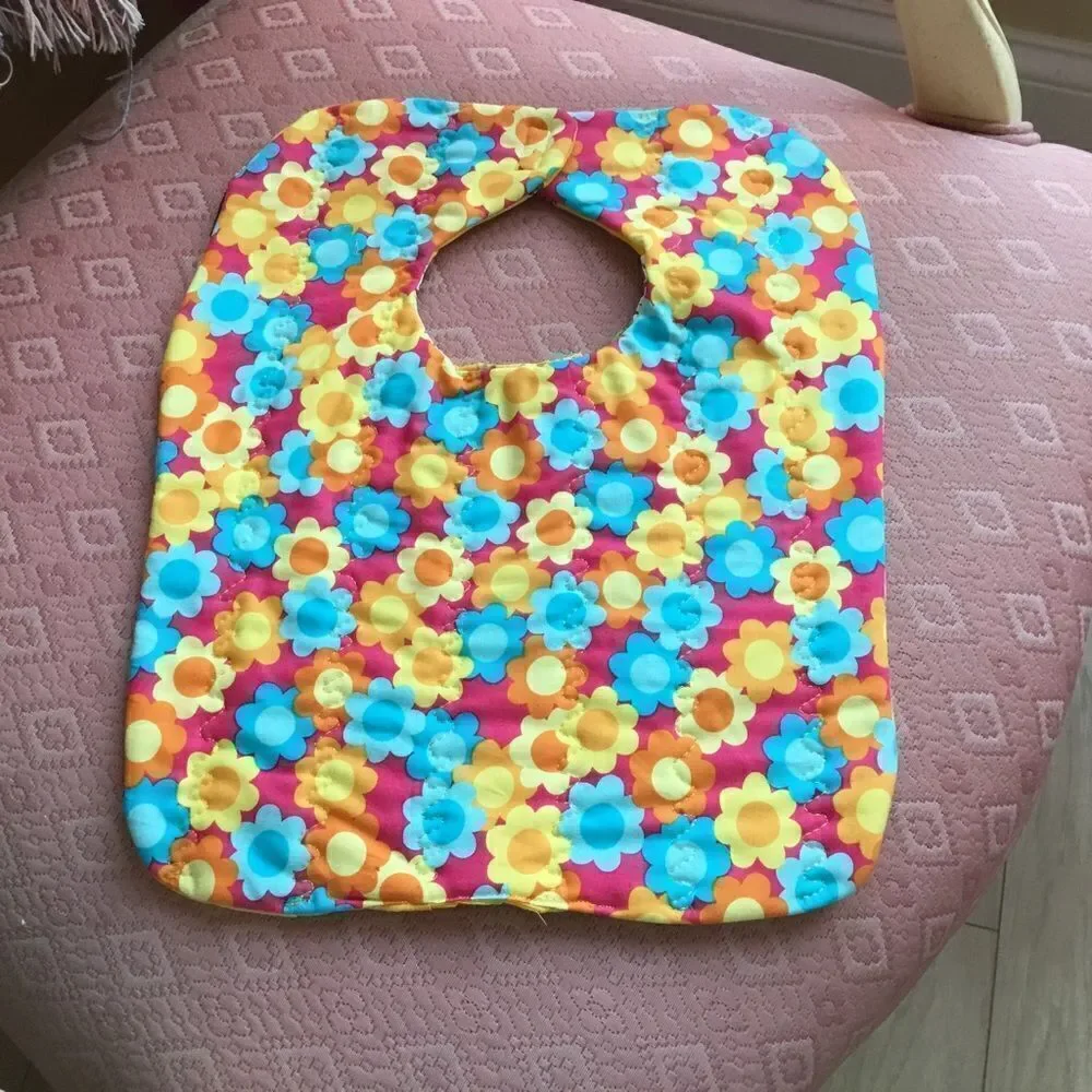 3/$25 or $12 each. Yellow Hand Crafted Quilted Reversible Baby Bib