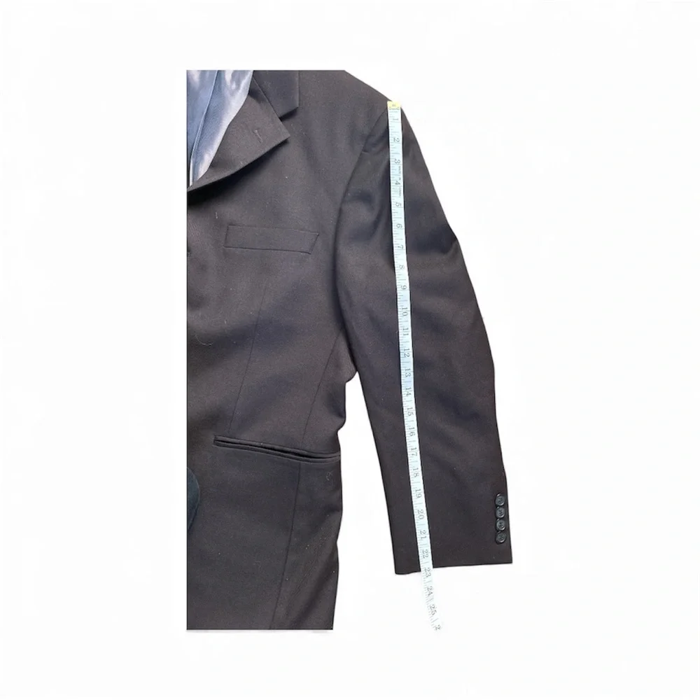 Men's Black J. Ferar 100% Wool Size 44‎ Blazer Suit Jacket