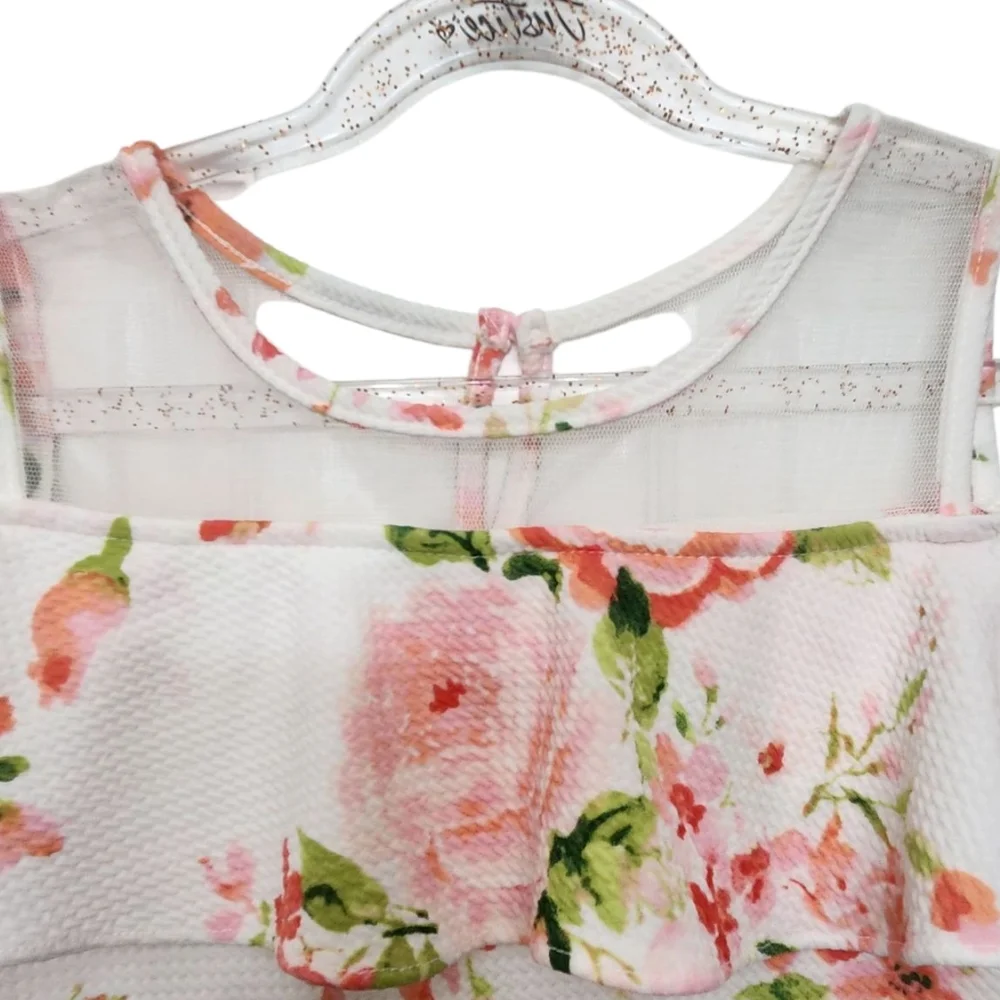 The Children's Place‎ Girls Short Sleeve Floral Cold Shoulder Kids Summer Dress