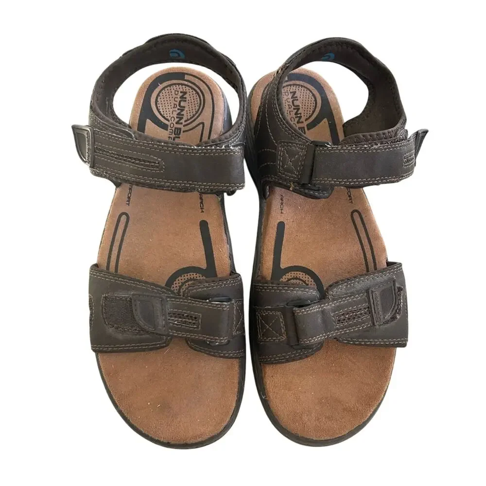 Nunn Bush Men’s All-Terrain Open Toe Regan Memory Foam Sandals Brown 84417