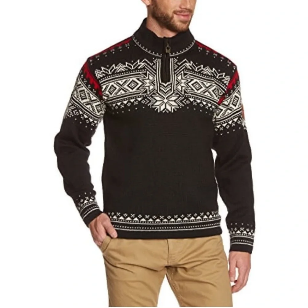 Dale of Norway Anniversary 1/4 Zip Sweater Men's Small Wool Nordic Fair Isle