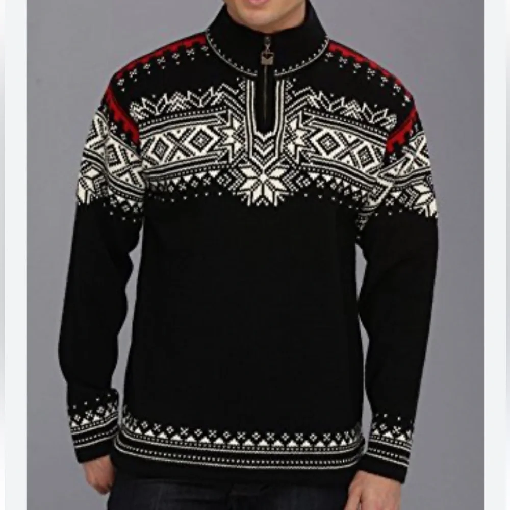 Dale of Norway Anniversary 1/4 Zip Sweater Men's Small Wool Nordic Fair Isle