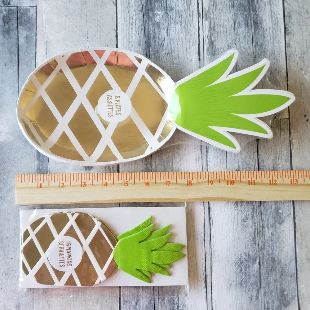 NWT - Meri Meri Pineapple Paper Plates (8) and Paper Napkins (16)