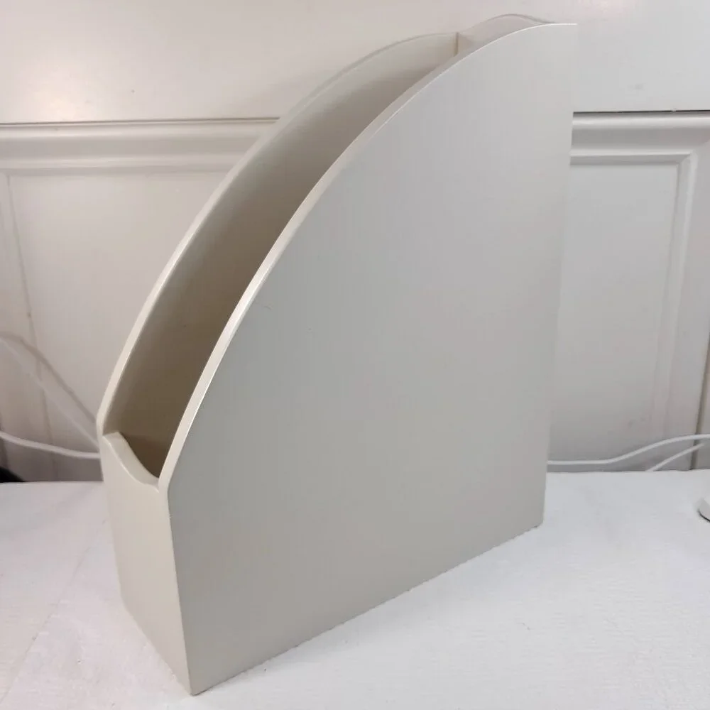 Rubbermaid Ikon wood‎ Magazine file organizer cream white storage Home Office