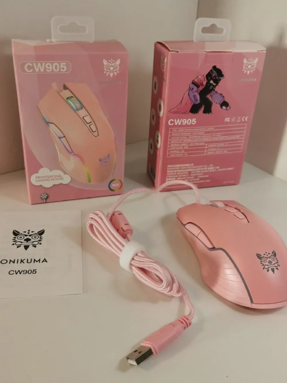Gamer Cute RGB 6400 DPI Wired Gaming Mouse Breathing LED Optical USB 7 Buttons