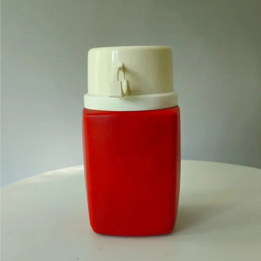 Vintage Snoopy King-Seeley Thermos | Red Plastic 8 oz | MCM 1950s Peanuts