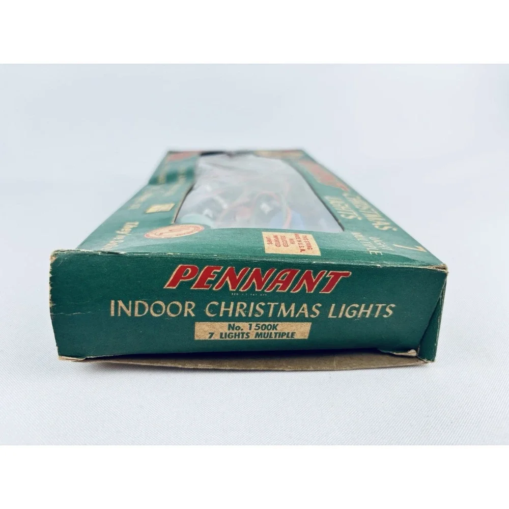 Vintage Pennant Indoor Christmas Tree Lights Original Box- Holiday Decor Works