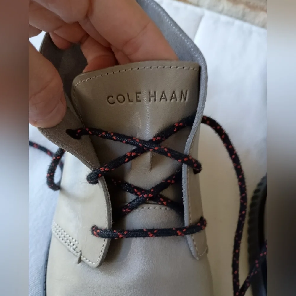Cole Haan Gray Chukka Boots with Black Soles_7