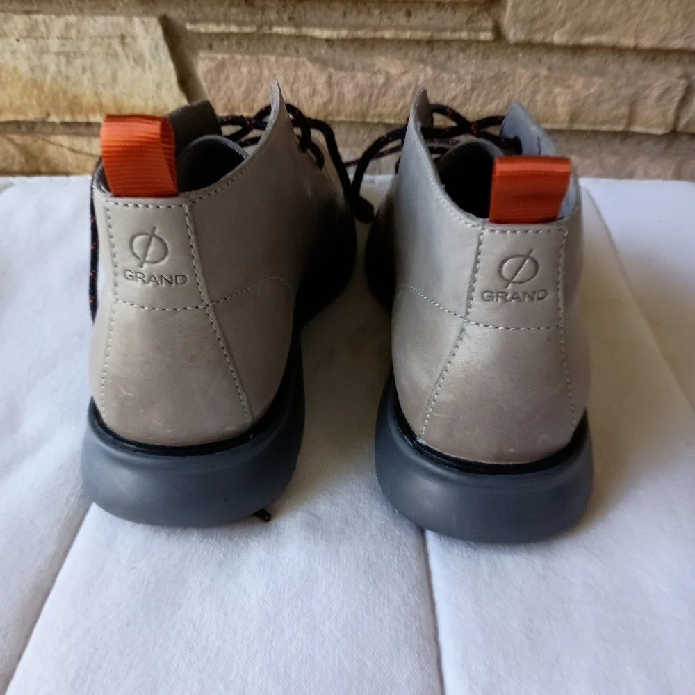 Cole Haan Gray Chukka Boots with Black Soles_7