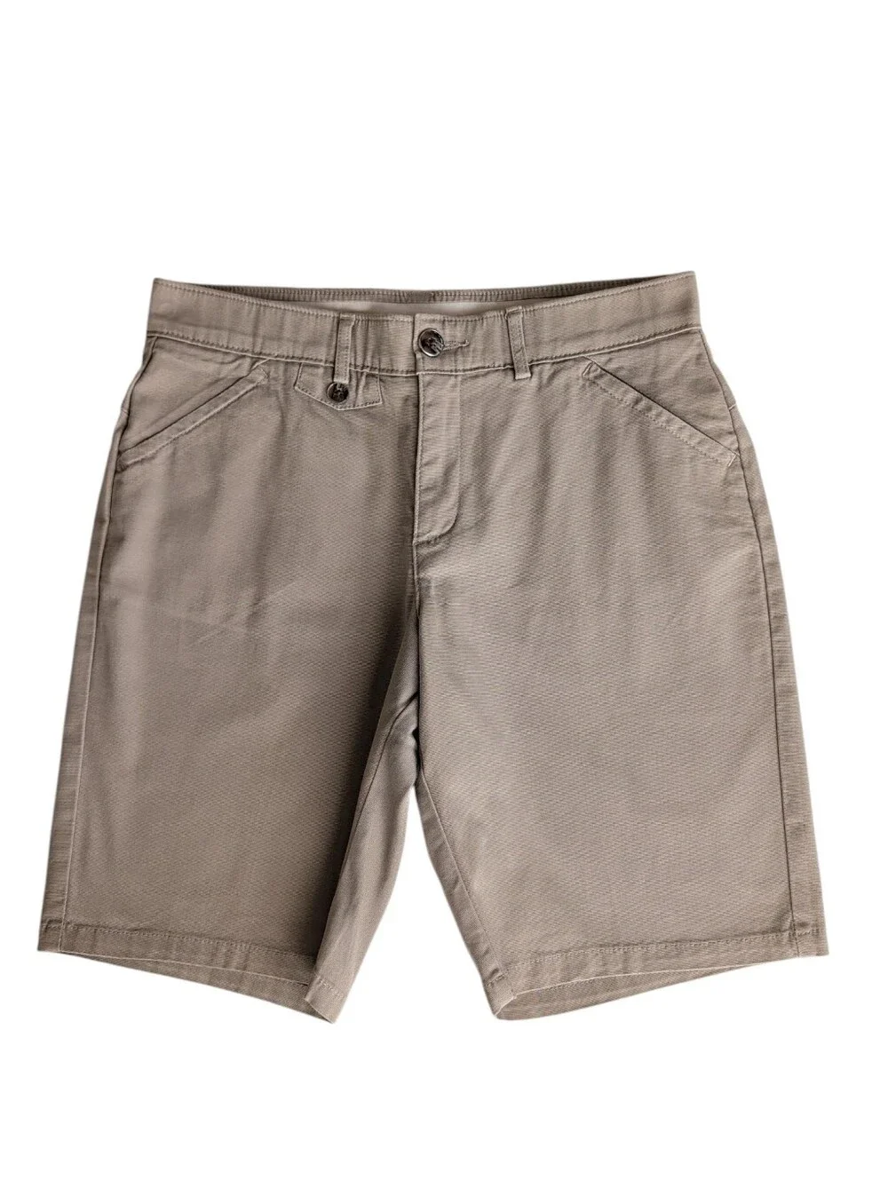 Lee Total Freedom Mid-Rise Matteo Chino Bermuda Shorts 8M Khaki Grey Persian
