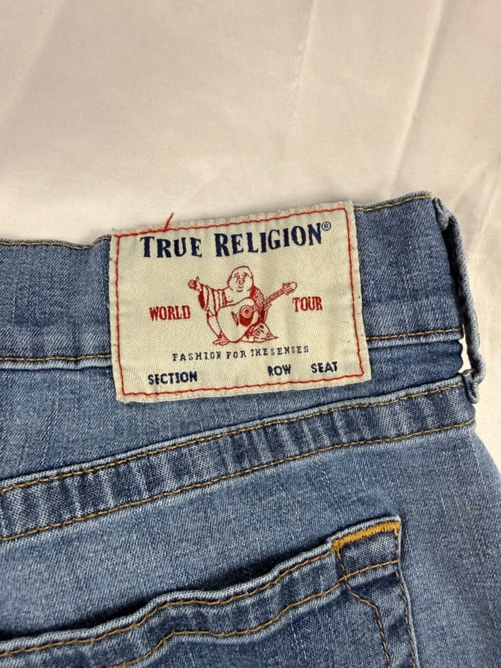 True Religion Ricky Jeans Mens 40x31 Relaxed Straight Medium Wash Stretch Denim