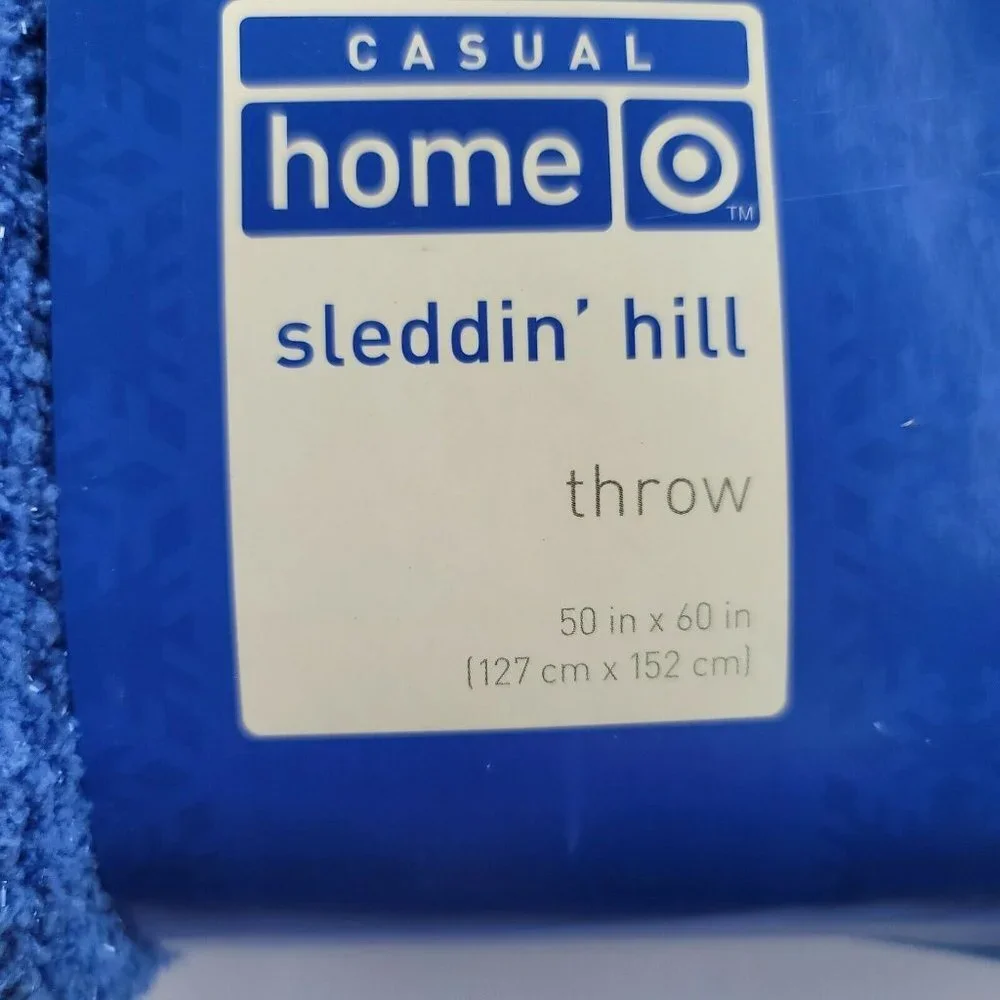 Target Sleddin' Hill Blue Blanket Throw Casual Vintage