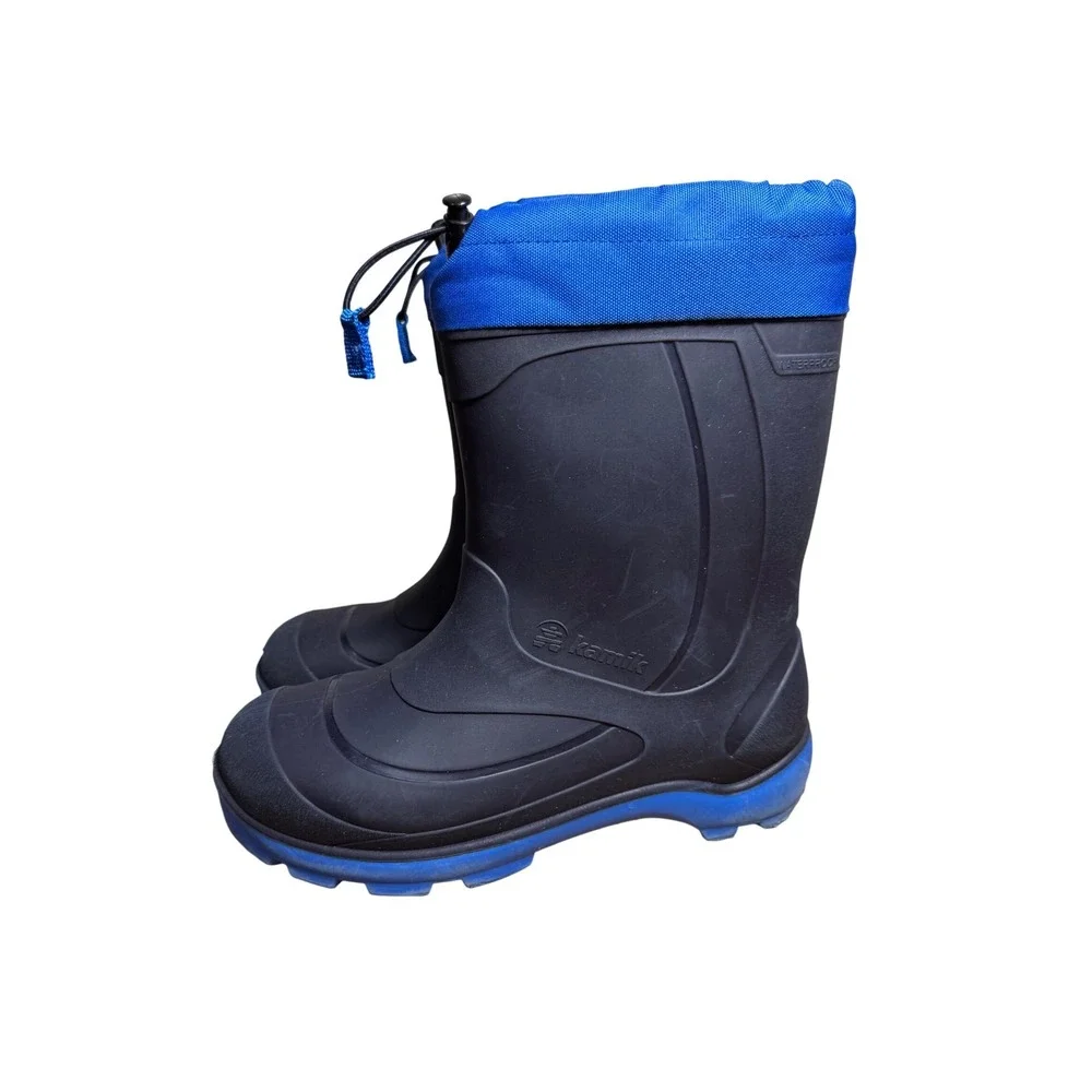 Kamik Snobuster 1 Kids Waterproof Snow Boots Size 6 Blue Gray Insulated