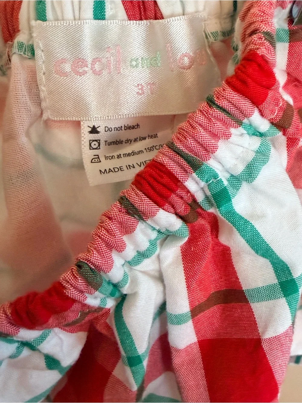Cecil and Lou Toddler Christmas Plaid Bloomers in Red & Green 3T