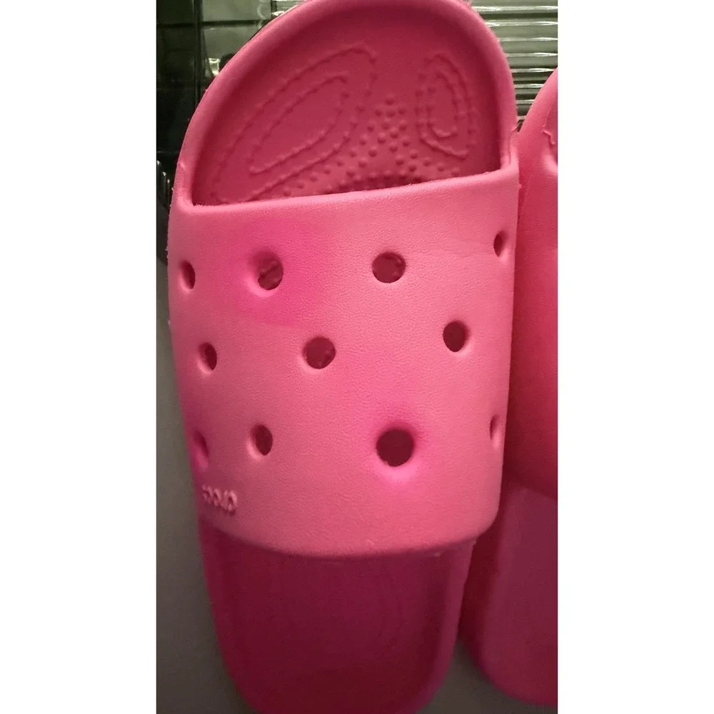 Crocs Slide Size 1 GUC for A Girl Pink See Pics For A Lil Discoloration