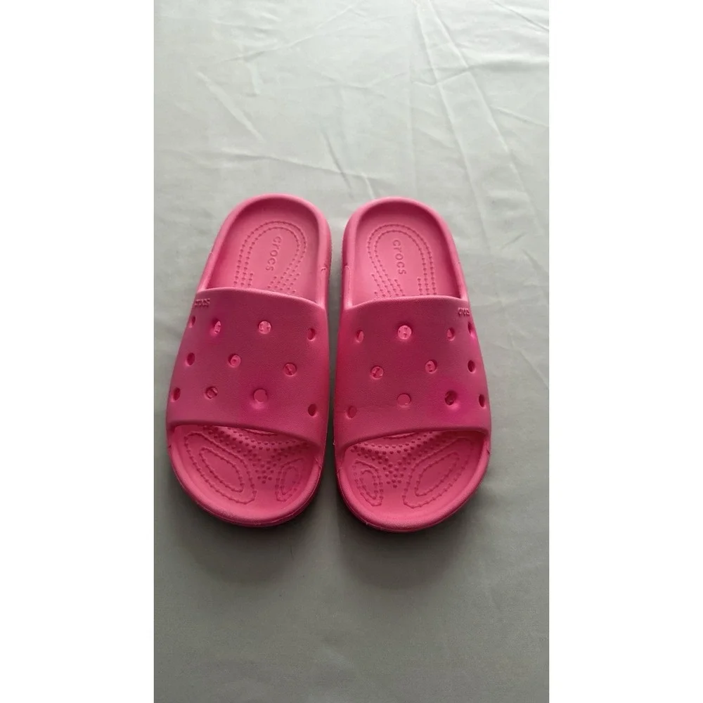 Crocs Slide Size 1 GUC for A Girl Pink See Pics For A Lil Discoloration