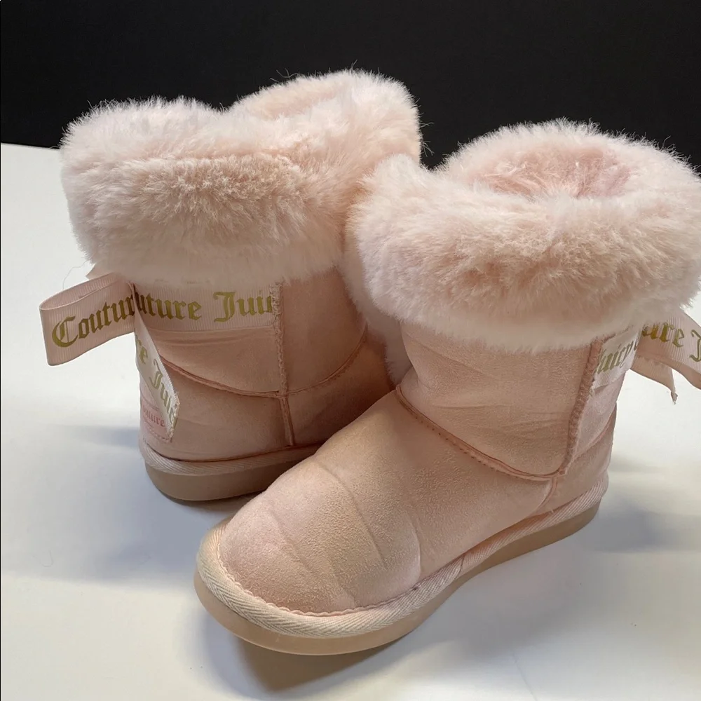 Juicy Couture Pink Faux Fur Mini Boots Hirls Size 13