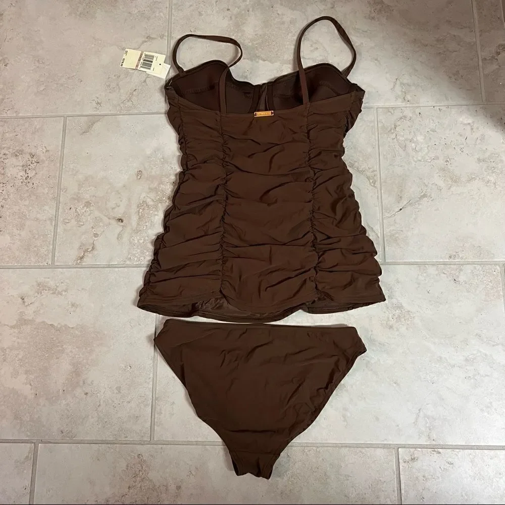 NWT vintage Michael Kors tankini size 12. Perfect condition. Color Bark.