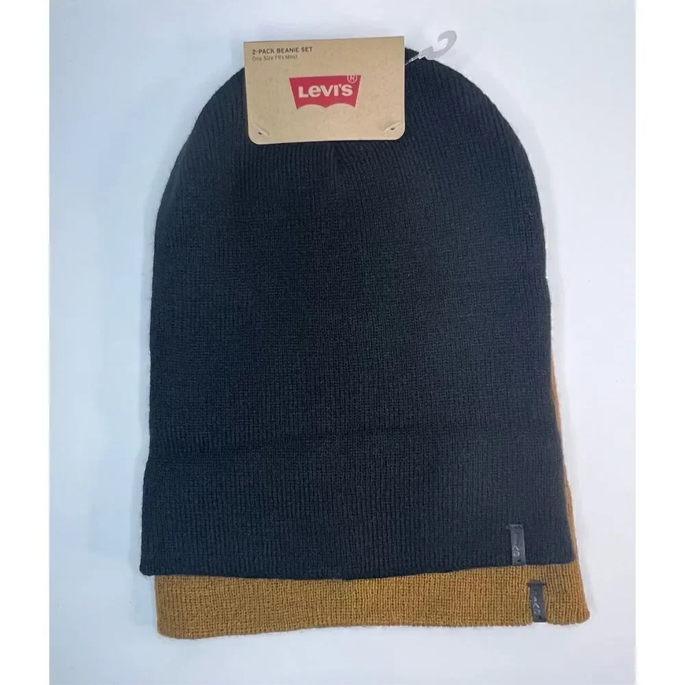 NWT Bundle Of Two Levi’s Stretchy Warm Basic Beanie Style Hats