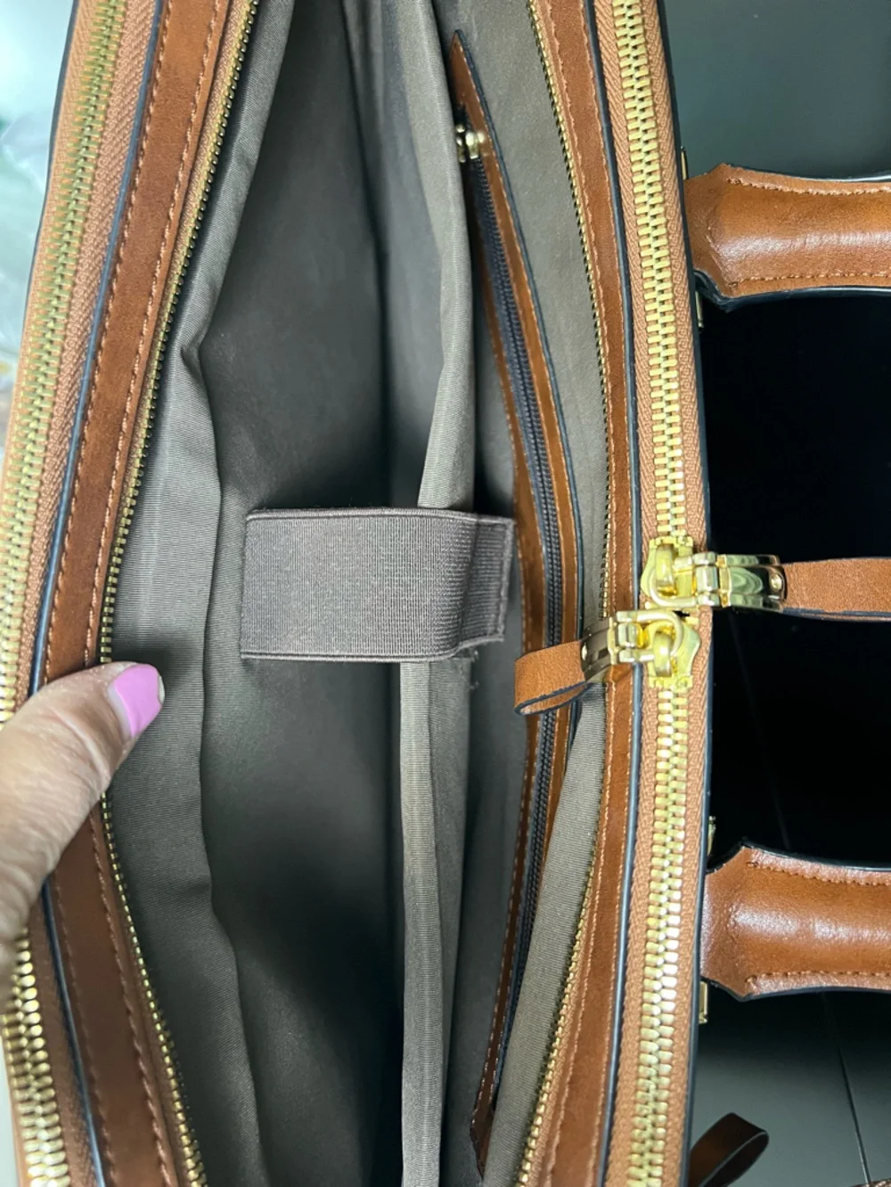 Cluci Briefcase Oil Wax Leather Business 15.6 Inch Laptop Vintage Brown