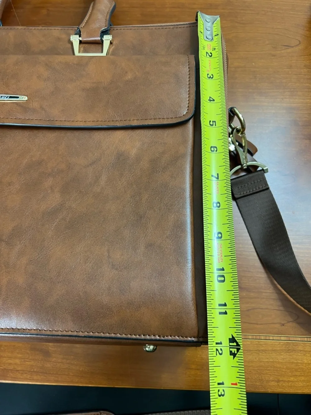 Cluci Briefcase Oil Wax Leather Business 15.6 Inch Laptop Vintage Brown