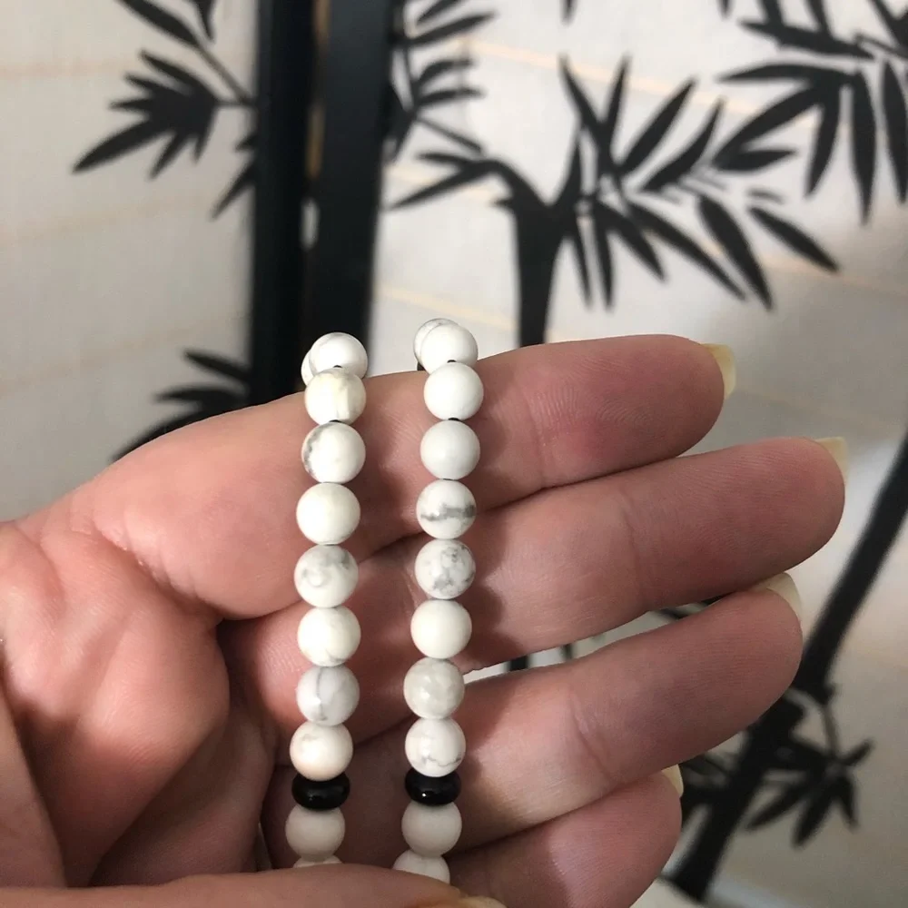 White stone Mala‎ Necklace