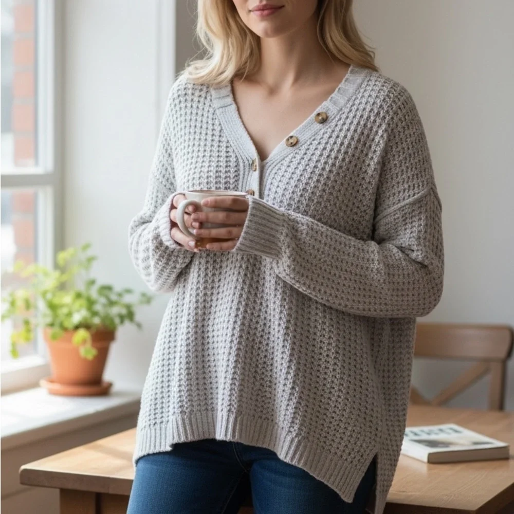 Free People White Knit Cardigan Sweater