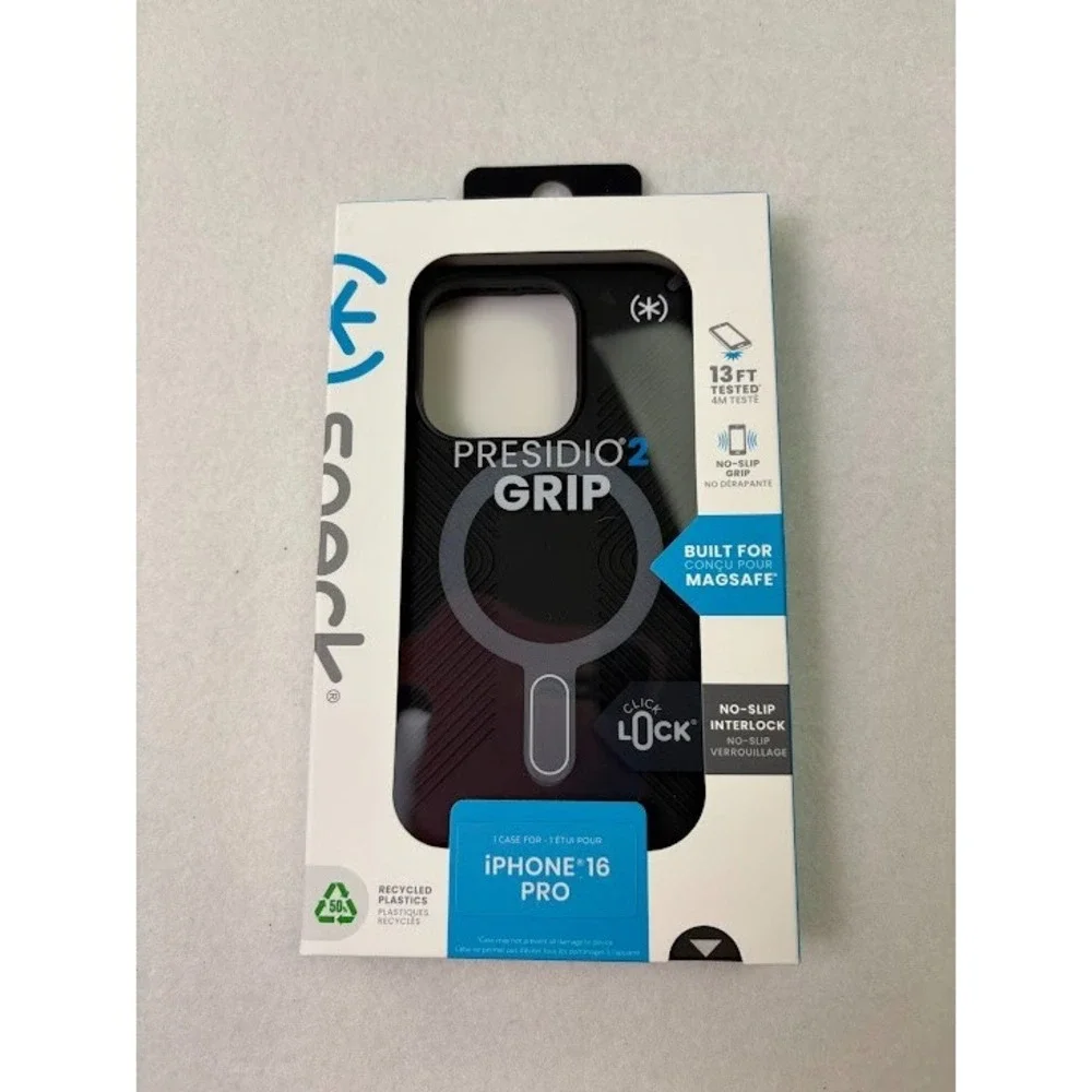 Speck‎ - Presidio2 Grip ClickLock Case w/MagSafe Apple iPhone 16 Pro - Black