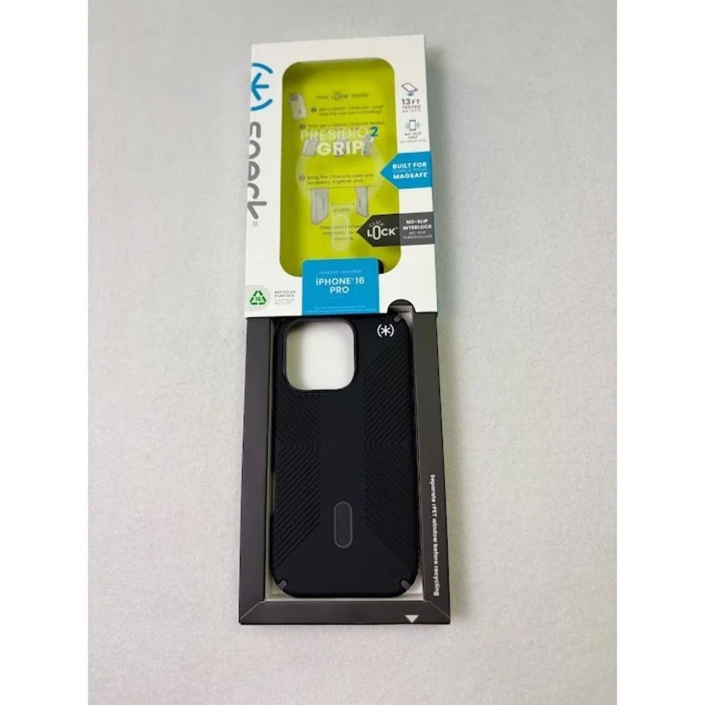 Speck‎ - Presidio2 Grip ClickLock Case w/MagSafe Apple iPhone 16 Pro - Black