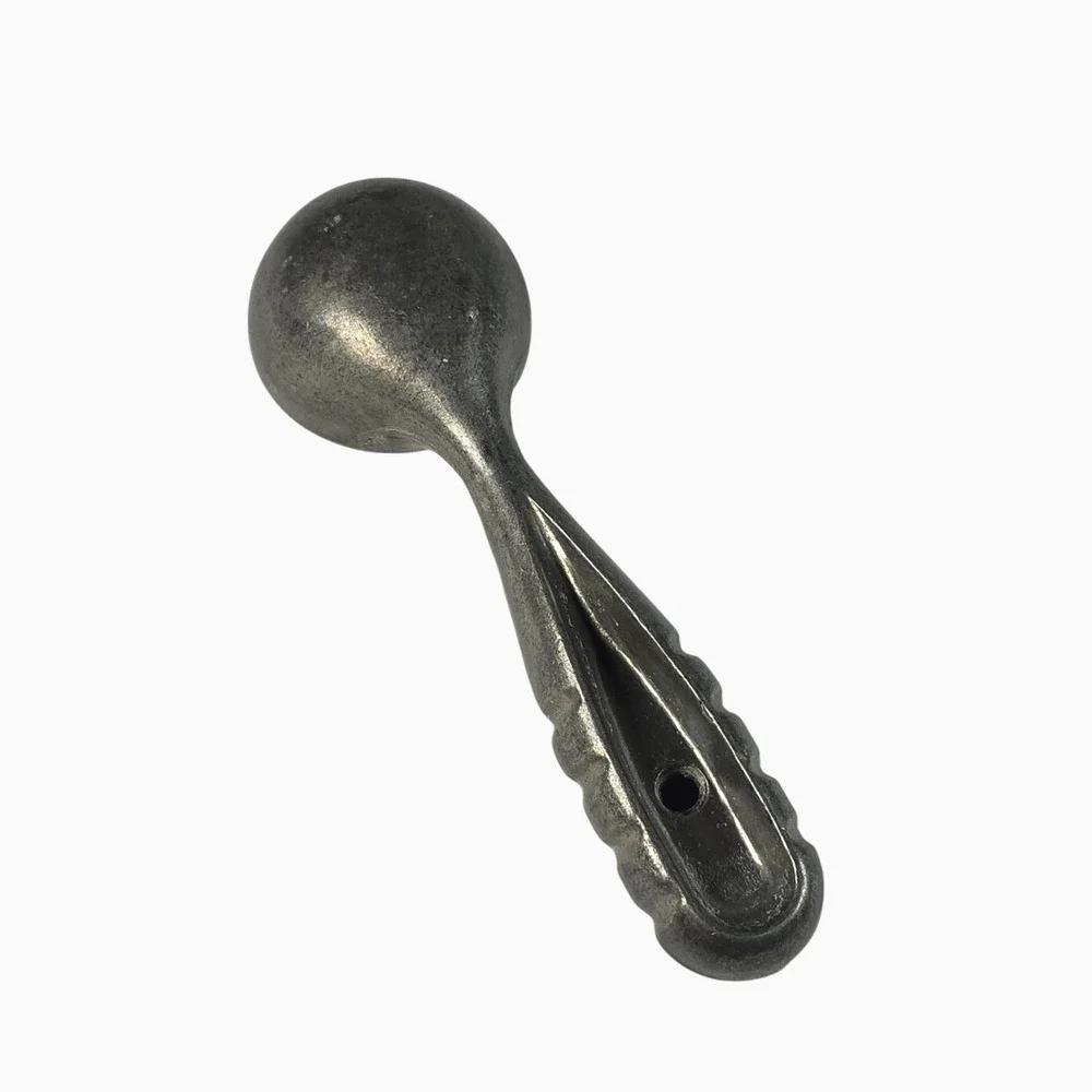 Vintage Ice Cream Scoop Silver Cast Aluminum Ribbed Handle