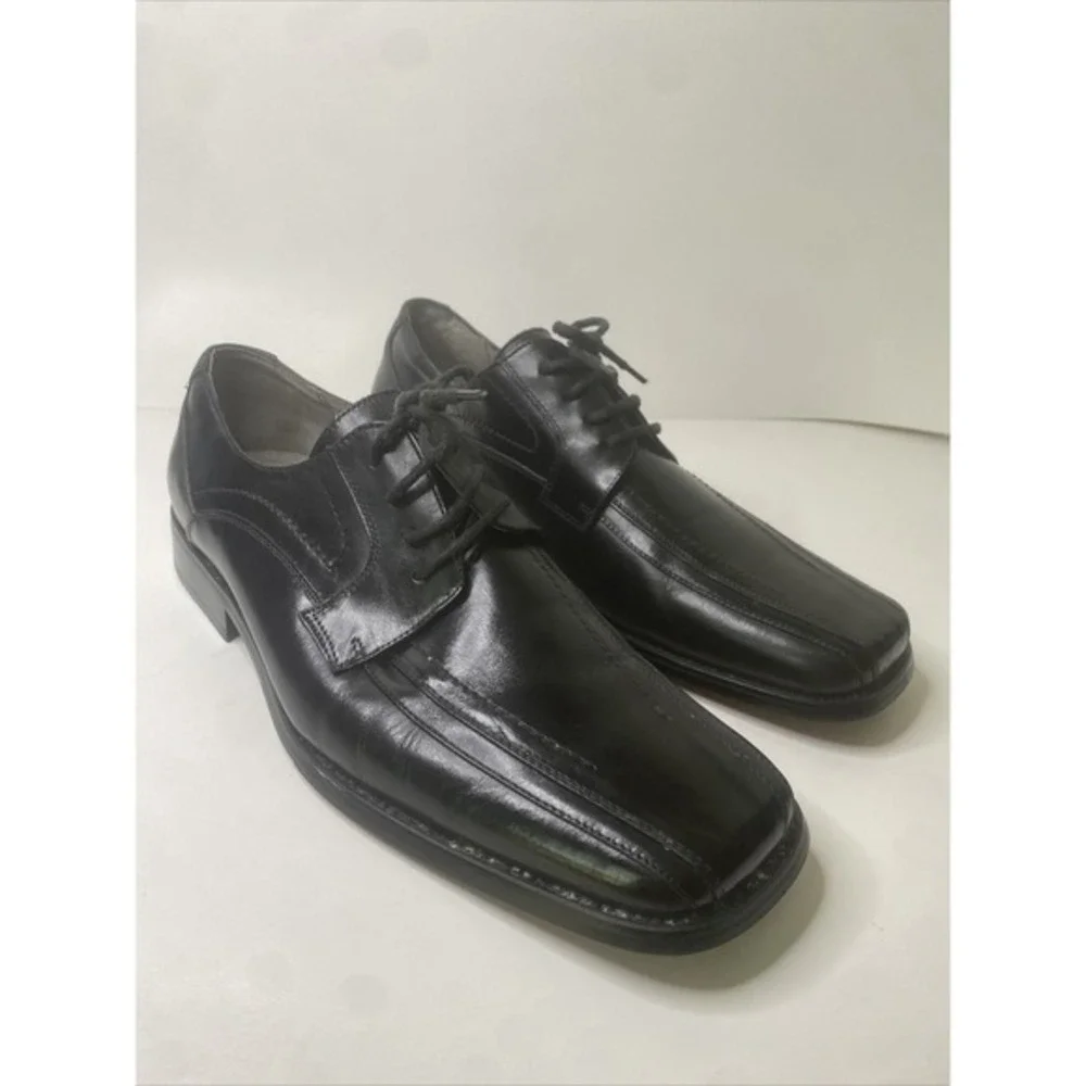 STACY ADAMS LEATHER DRESS SHOE GALLAGHER‎ SZ 11M (23274-01) BLACK VERY GOOD