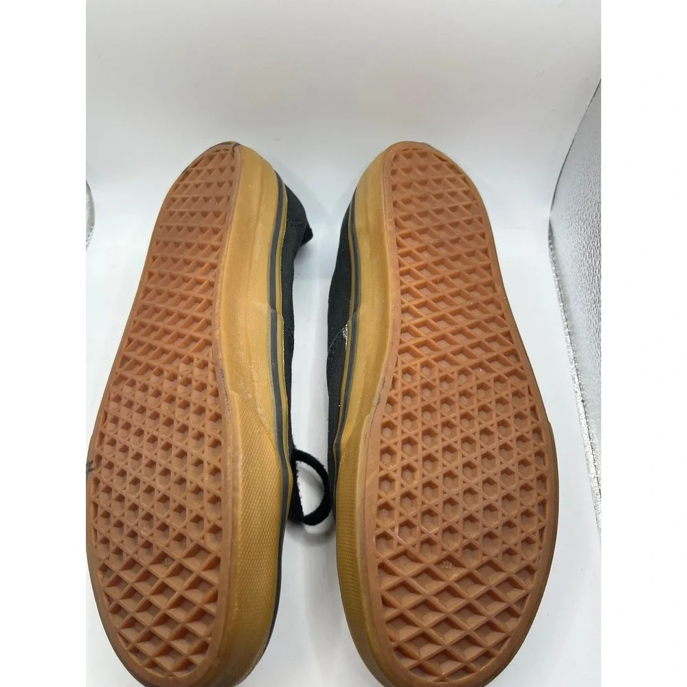 Vans Authentic‎ Black Gum Sole Canvas Sneakers Men US 7.5 Women US 9