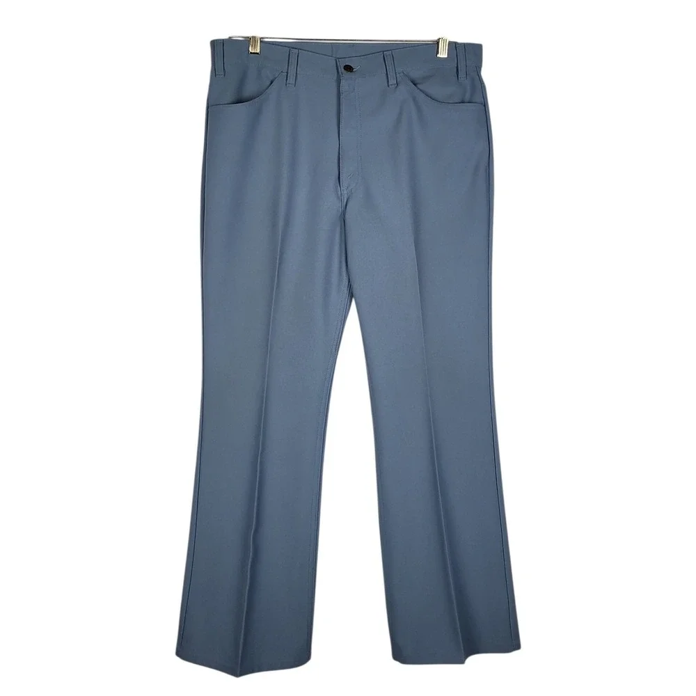 Vintage Levis Polyester Pants Mens 36x30 Blue 70s Western‎ Rockabilly Hippie