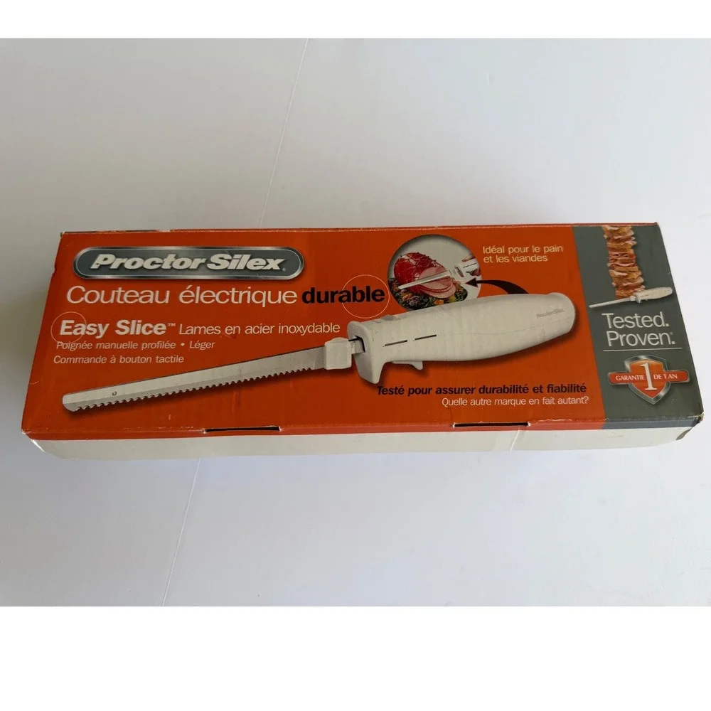 Proctor‎ Silex Easy Slice Electric Knife White Stainless Steel Blades