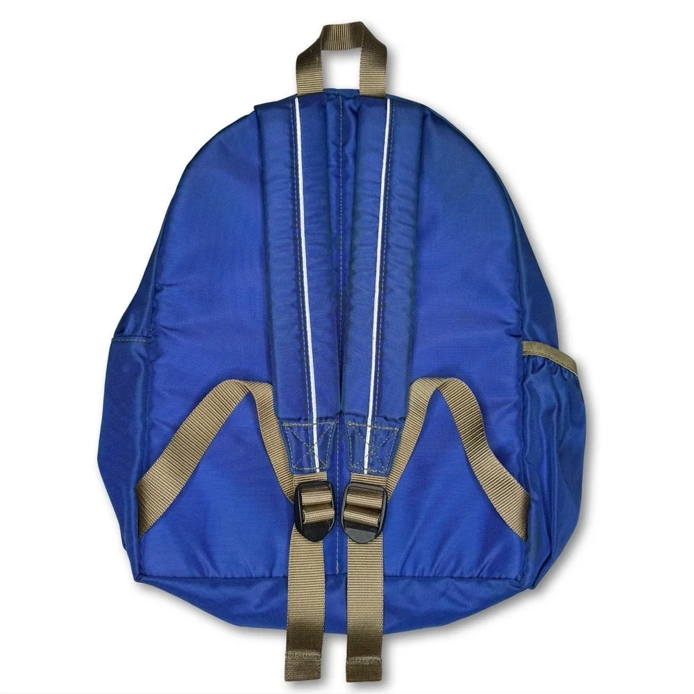 VTG LL Bean Mini Backpack Blue Reflective Stripe School Travel Daypack