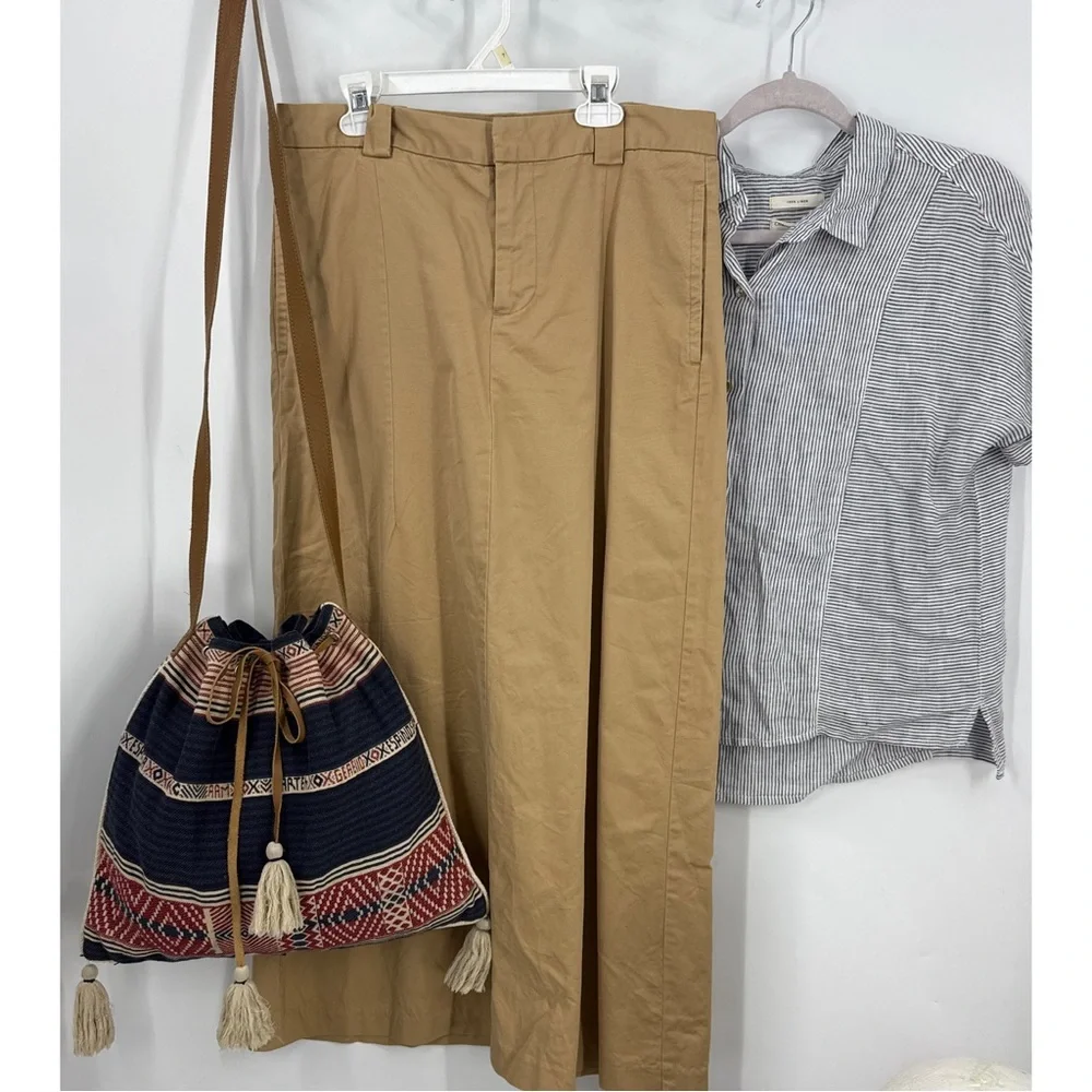 Star Mela vintage 100% cotton with leather strap and tassel bucket Boho bag