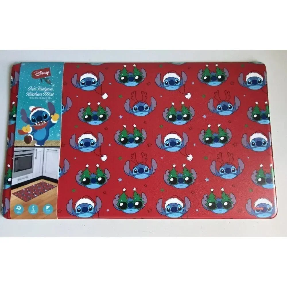 Disney Stitch Anti Fatigue Kitchen Mat 18 X 30” Christmas‎ Tree Santa Hat NEW