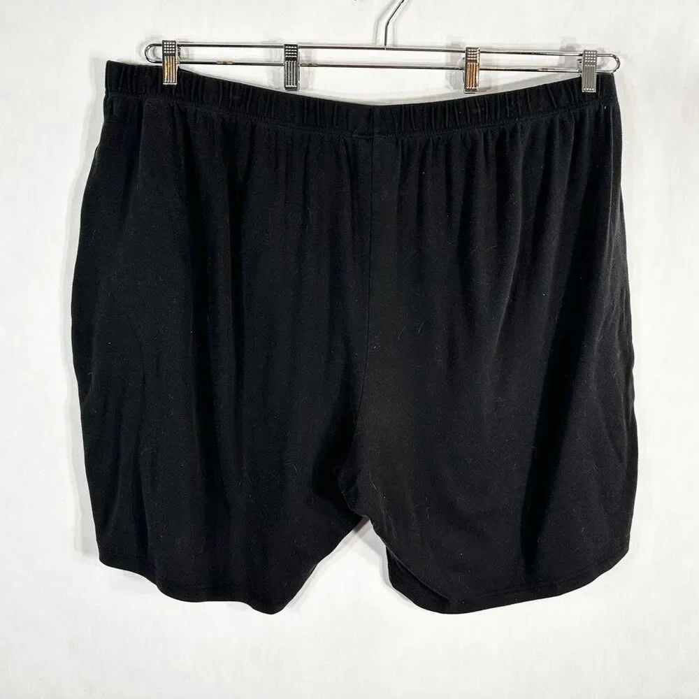 Roamans Plus Size 5XP Shorts 38W 40W Black Elastic Waist‎ Pockets Petite 1239