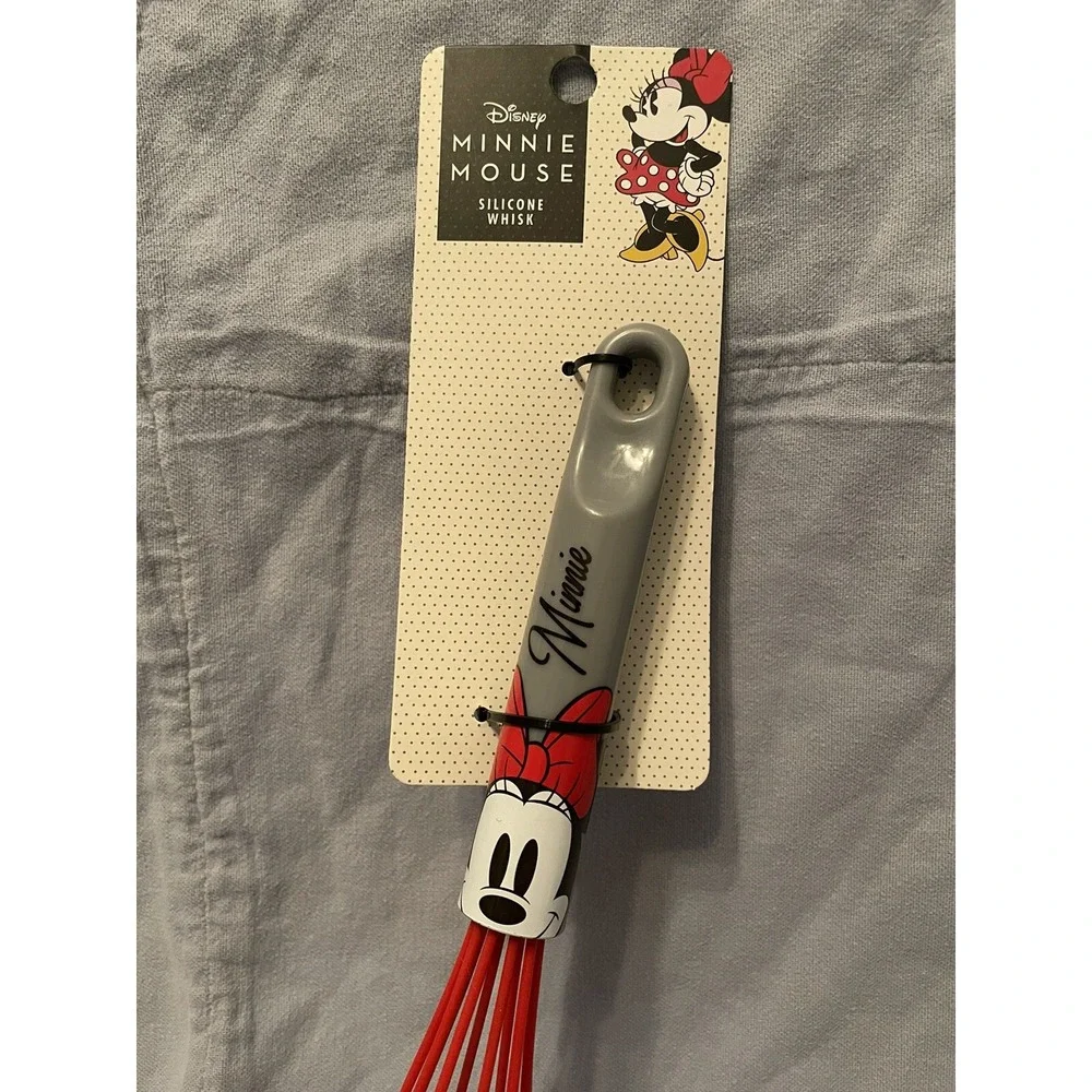 NEW Walt Disney Large Silicone‎ Whisk - Red/Grey - Minnie Mouse