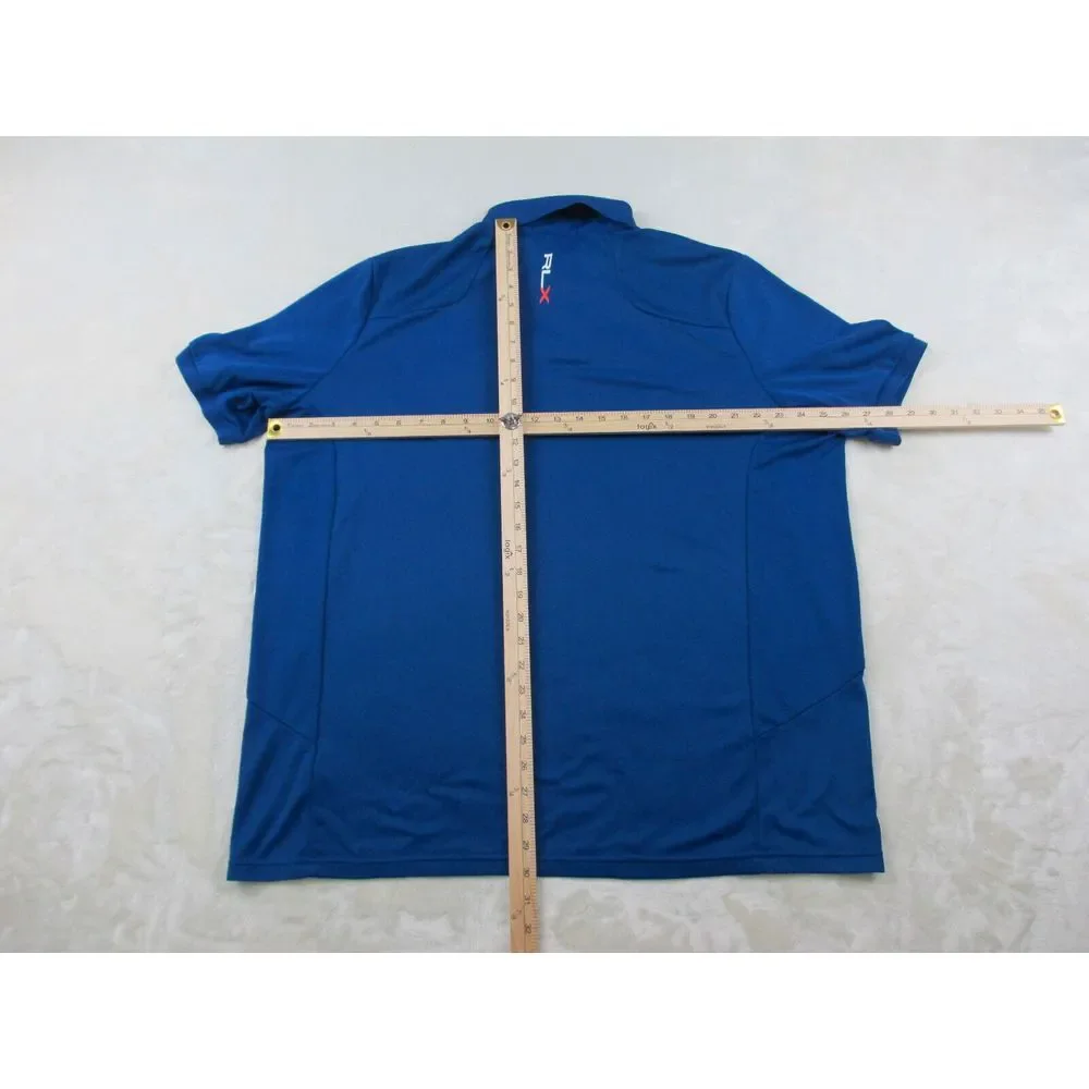 RLX Ralph Lauren Polo‎ Shirt Mens Extra Large Blue Blue Heron Golf Casual*